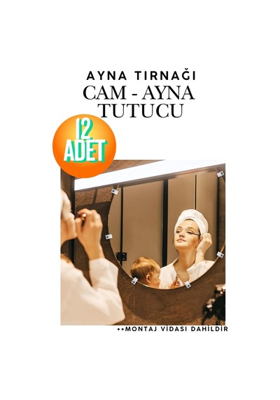 Şeffaf Plastik Ayna Tırnağı Duvar Cam Tutucu Sabitleme Aparatı 12 Adet Cam Ve Ayna Sabitleme Seti 12'li Ayna Tırnağı Duvara Montaj Cam Tutucu Aparat Şeffaf Şeffaf