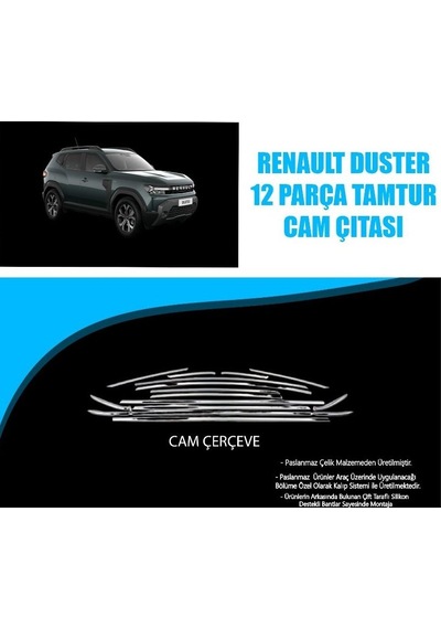 Renault Duster Uyumlu Tamtur Krom Çerçeve 2024+