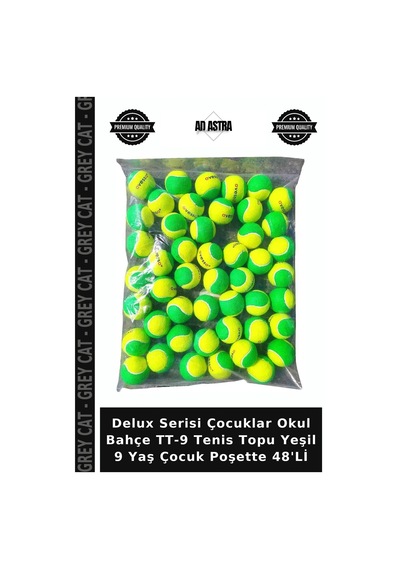 Delux Serisi Çocuklar Okul Bahçe Tt-9 Tenis Topu Yeşil 9 Yaş Çocuk Poşette 48'li