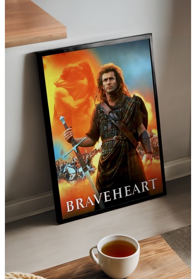 Braveheart Cesur Yürek Siyah Ahşap Çerçeveli Poster, Dekoratif Dizi Duvar Tablosu