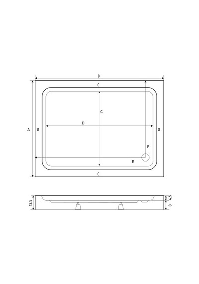 Shower 75X170 Dikdörtgen Monoblok Duş Teknesi
