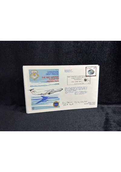 1981 Yeni Zelanda Operation Deep Freeze Cover Sgd Commander İlk Gün Zarfı Fdc Islak İmzalı  Teşhir Ürün