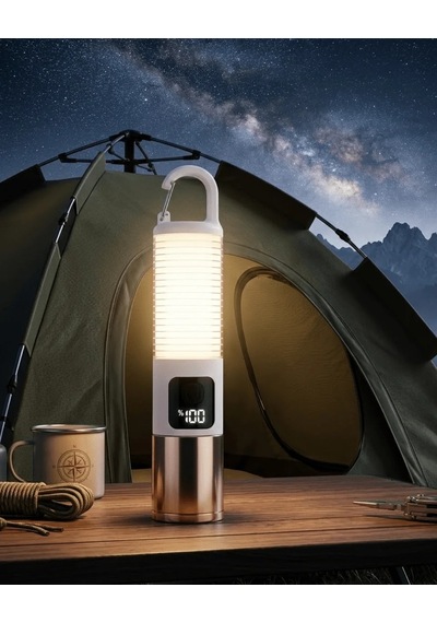 Ers Usb Şarjlı Kamp Feneri Çift Işık Kaynağı 500 Lümen Güç Ekranlı Taşınabilir Led Aydınlatma Çok Renkli 89182192