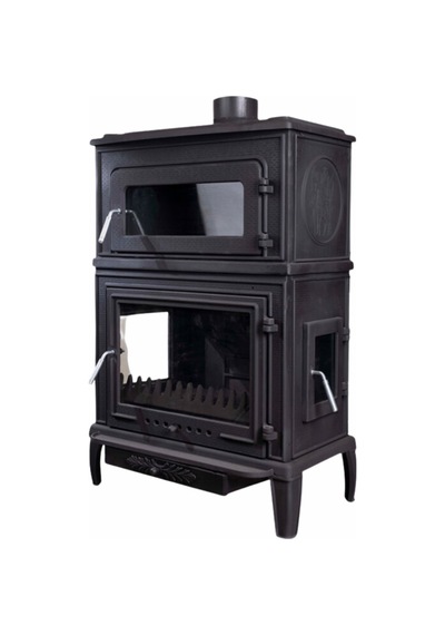 Reyo Stove Salda Üç Camlı Yan Kapak Fırınlı Döküm Şömine Soba