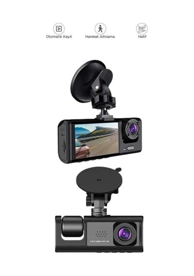 1. 3 Kameralı Full Hd Araç Kamerası Ön İç Ve Arka Görüş İle%100 Kapsama