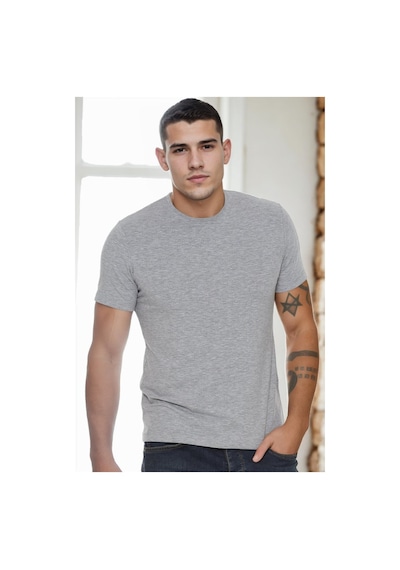T9569 Dewberry Bisiklet Yaka Erkek T-shırt-gri Gri
