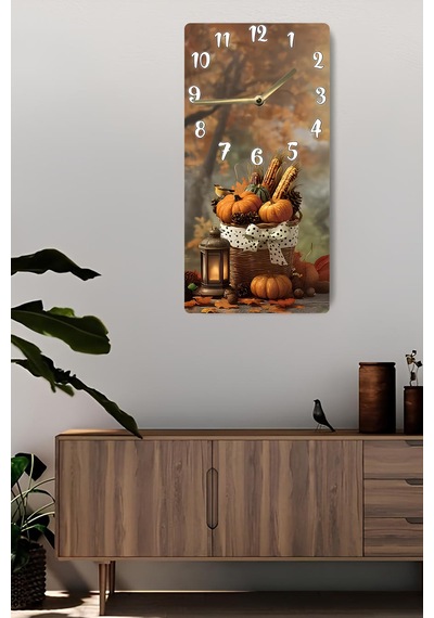 Dekorasyona Sıcaklık Katan Uv Baskı Mdf Tablo Saat 30x60 Cm Usd248 Ahşap Saat Usd248