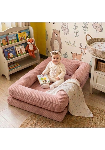 Miniwood Montessori Yatak Oyun Alanlı Bebek Yer Yatağı Sünger Çocuk Karyola 94 x 150 CM