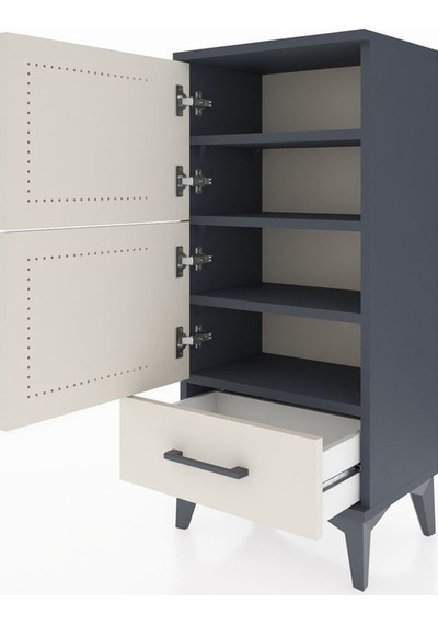 Arges Komodin 4 Raflı Tek Çekmeceli 2 Kapaklı 44x30x96 Antrasit-aytaşı Antrasit Arges Komodin 4 Raflı Tek Çekmeceli 2 Kapaklı 44x30x96 Antrasit-aytaşı Antrasit