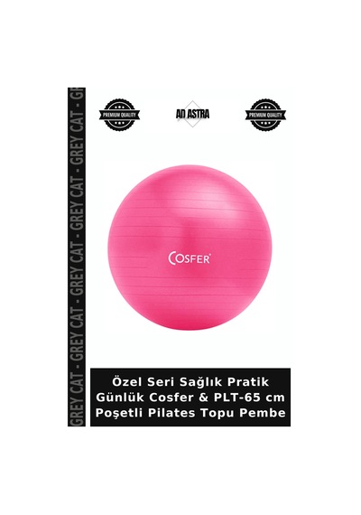 Özel Seri Sağlık Pratik Günlük Cosfer & Plt-65 Cm Poşetli Pilates Topu Pembe