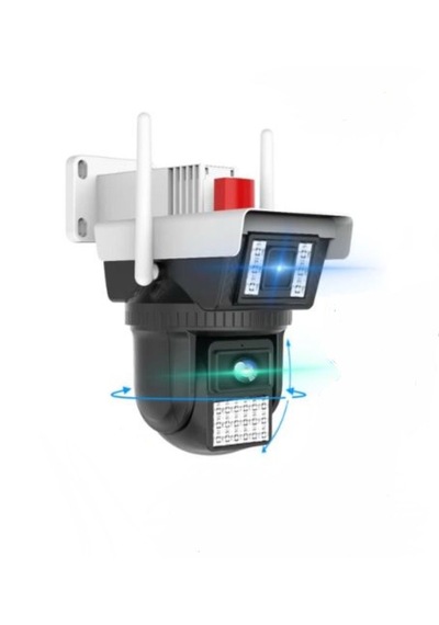 6mp Dual Lens 360 Görüş Hareketli Waterproof Gece Görüş Sesli Görüşme Akıllı Kamera - Qr-3040 Adaptör Dahildir.