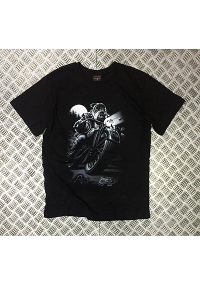 Unisex Siyah Köpek Baskılı Tshirt SIYAH