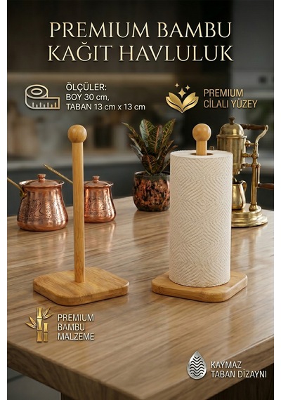 Ahşap Bambu Kağıt Havluluk Ahşap Peçetelik Mutfak Düzenleyici