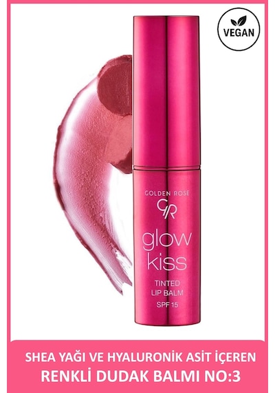 Glow Kiss Tinted Lip Balm No: 03 Berry Pink - Renkli Dudak Nemlendiricisi Spf15 00