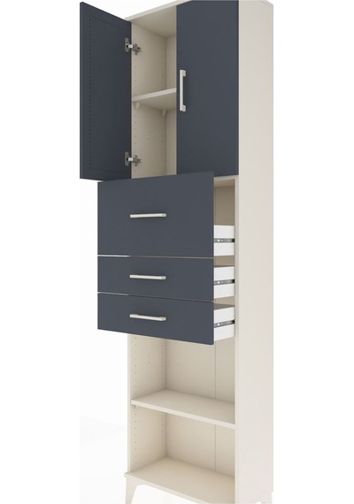 Arges Dolap 3 Raflı 3 Çekmeceli 2 Kapaklı 60x30x221 Aytaşı-an... Aytaşı