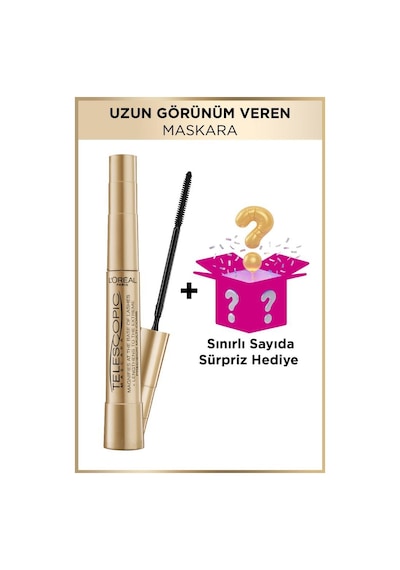 L'Oreal Paris Telescopic Gold Maskara Siyah + Sürpriz Kutu