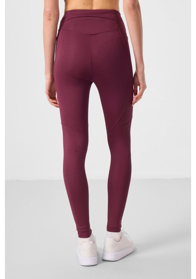 Tommylife Bordo Standart Fit Esnek Performans Kadın Tayt - 94666 Bordo