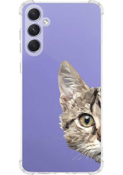 Samsung Galaxy A26 İle Uyumlu Catface Baskılı Şeffaf Köşe Korumalı Antişok Kılıf