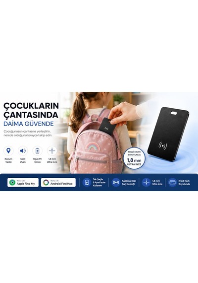 Akıllı Cüzdan Bulucu Kredi Kartı Boyutunda Aircard Kablosuz Şarj Apple Uyumlu & Android Ok110
