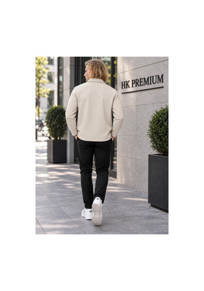 Hk Premium Erkek Gri Double Face Pike Gömlek Ceket Regular Fit, Çıtçıtlı, Uzun Kollu, Smart Casual Bej Hk Premium Erkek Gri Double Face Pike Gömlek Ceket Regular Fit, Çıtçıtlı, Uzun Kollu, Smart Casual Bej