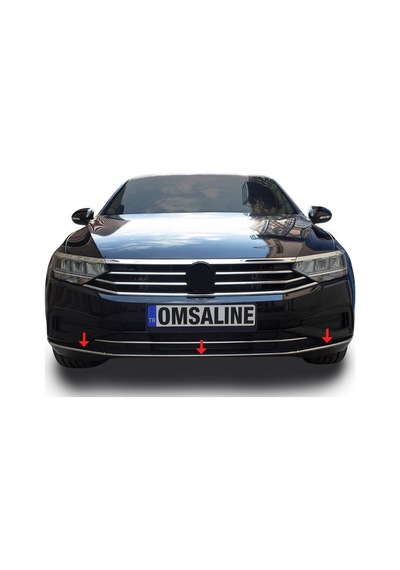 Omsa Vw Passat B8.5 Krom Ön Tampon Alt Çıtası 3 Parça 2019 Ve Sonrası