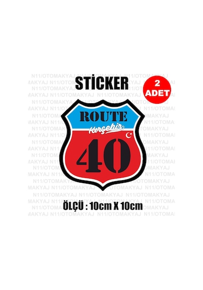 40 Kırşehir Plaka Rota Sticker Araba Kask Motosiklet Laptop Etike
