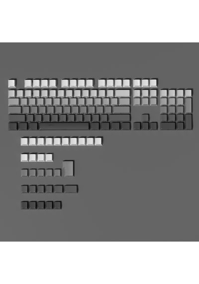136 Tuş Siyah- Beyaz Kademeli Keycap- Mekanik Klavye Tuş Takımı