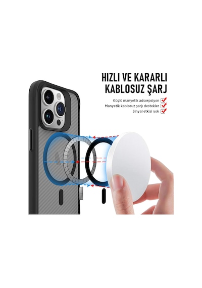 Bix Apple Uyumlu iPhone 13 Pro Carbon Fiber Force Magsafe Kılıf Anti-şok Teknolojili Kamera Ve Ekran Korumalı Bix Apple Uyumlu iPhone 13 Pro Carbon Fiber Force Magsafe Kılıf Anti-şok Teknolojili Kamera Ve Ekran Korumalı