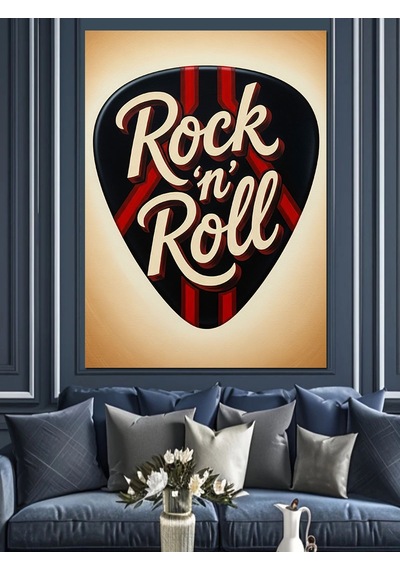 Ahşap Tablo Rock'n Roll Gitar Penası