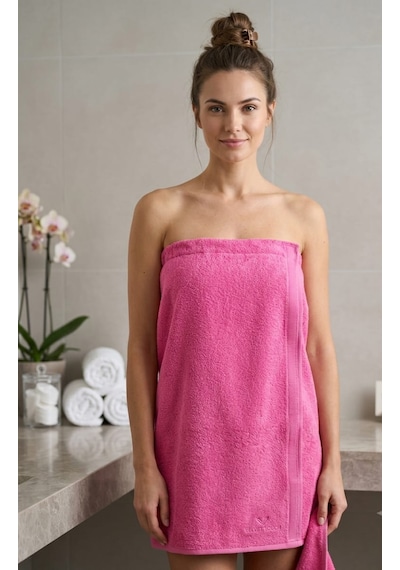 %100 Pamuklu Kadın Banyo Ve Plaj Havlusu Ayarlanabilir Beden S M L Xl Fuşya