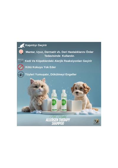 Kedi Köpek Kaşıntı, Mantar, Dermatit, Uyuz, Alerji Şampuanı - Allergen Derma Shampoo