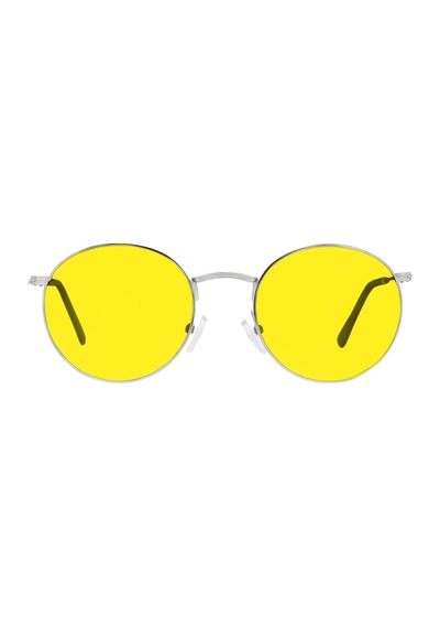 Unisex Altın Rengi Polarize Yuvarlak Retro Gözlük Yeşil - Turuncu 99689310