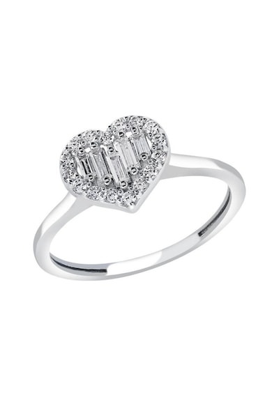Diamond Line - Gülaylar - Beyaz Altın 8 Ayar Kalp Yüzük (527743629)