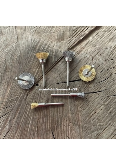 Dmr 3mm Mini Fırça Seti Gravür Tel Fırça Seti Matkap İçin Tel Fırça 6pcs