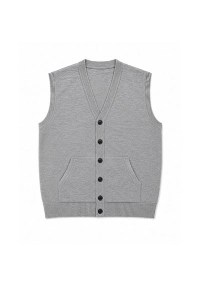 Battalmoda Erkek Büyük Beden Gri Cepli Triko Yelek 3xl-4xl-5xl-6xl