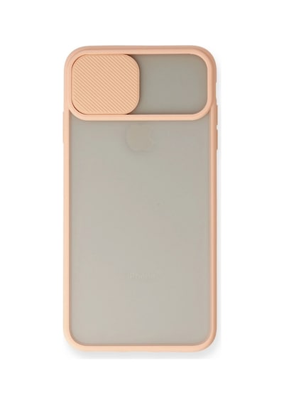 Apple İphone Xs Max Kılıf Palm Buzlu Kamera Sürgülü Silikon - Pembe Düz Renkli