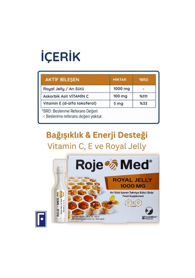 Royal Jelly 1000 Mg Arı Sütü Fresh Vitamin C & E 10 Shot 2'li Avantaj Paketi
