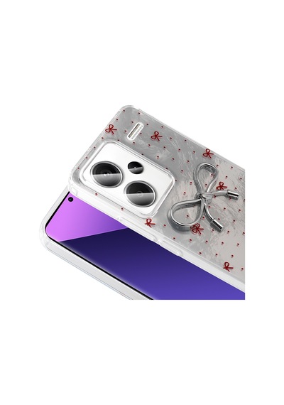 Xiaomi Redmi Note 13 Pro Plus 5g Kılıf Kamera Korumalı Figürlü Zore Ponti Silikon Kapak Lila