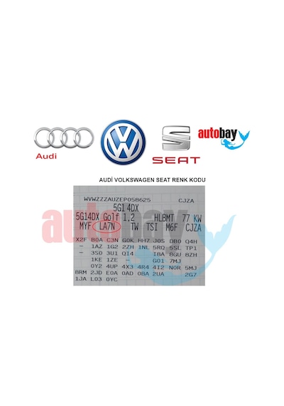 Audi Seat Volkswagen Rötüş Boyası 30Ml