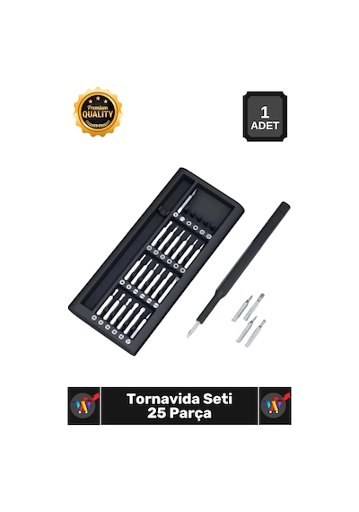 Tornavida Hassas Onarım Seti Telefon Gözlük Saat Tamir 24in1 Ergonomik 25 Parça Tornavida Seti Çok Renkli