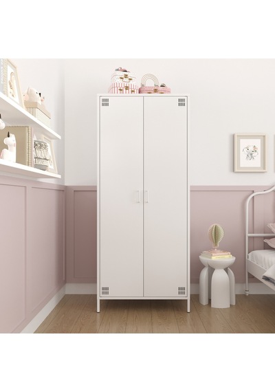 Pera Metal Elbise Dolabı, Soyunma Dolabı, İki Kapılı, 80,50 X 50 X 189,50 Cm Ral 9016 Beyaz