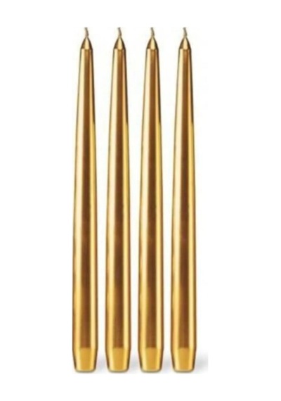Şamdan Mumu 4 Adet Şamdan Mum Varaklı Altın Dore Mum PM-GOLD ŞAM