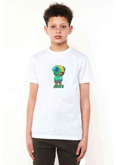Tshirthane Brawl Stars - Leon Baskılı Unisex Çocuk Beyaz T-Shirt