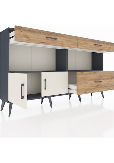 Arges Konsol 2 Raflı 3 Çekmeceli 2 Kapaklı 176x30x99 Antrasit-ayt Antrasit-aytaşı/çam Arges Konsol 2 Raflı 3 Çekmeceli 2 Kapaklı 176x30x99 Antrasit-ayt Antrasit-aytaşı/çam