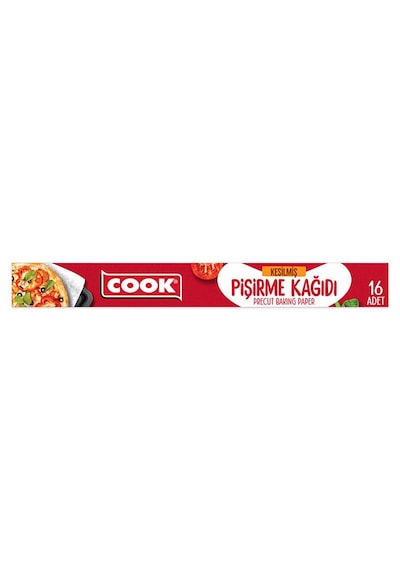 3 Adet Cook Yağlı Pişirme Kağıdı Kesilmiş 16'lı