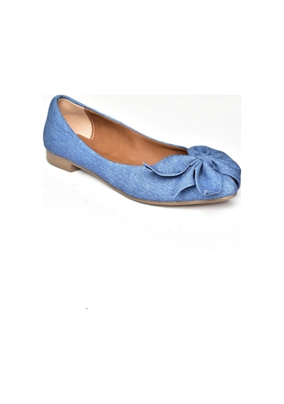 Fox Shoes H726810504 Lacivert Kot Kadın Babet Lacivert