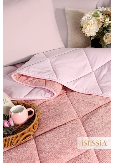 Veloria Wellsoft Çift Kişilik Yorgan Çift Taraflı Ultra Yumuşak 4 Mevsim Konfor 195x215 Cm Pudra