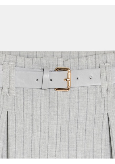 Dilvin 72682 Kemerli Pileli Pantolon-gri