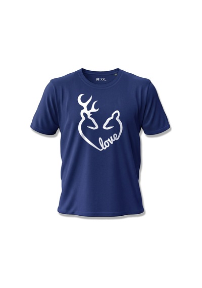 North Whiskers "love" Geyik Ve Kalp Figürlü %100 Pamuklu Lacivert Tişört Lacivert - 875685458 Lacivert - 875685458 Lacivert