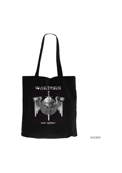 War Torn Iconic Nightmare Siyah Kanvas Bez Çanta